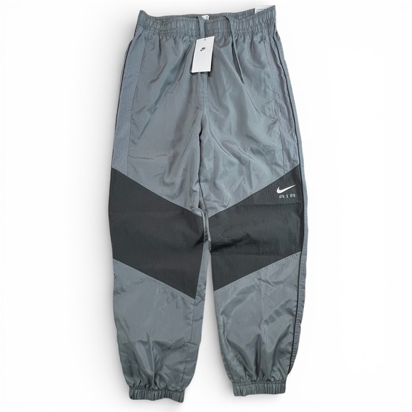 Nike Air Max Mini Swoosh Woven Track Pants Grey Mens Size Medium M FN7688-065